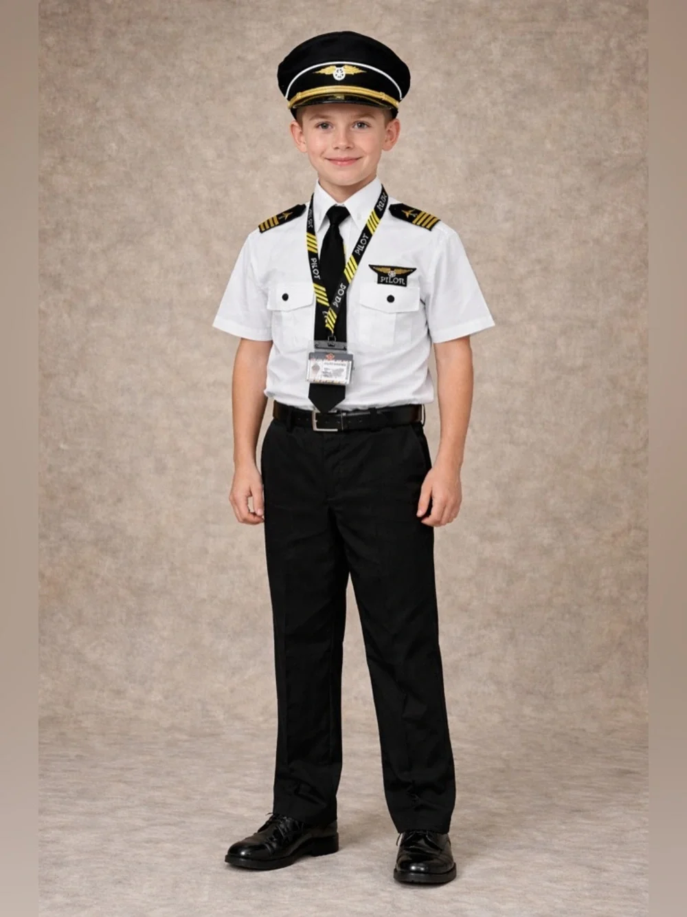 NIB Kids Pilot Costume Set – Complete Outfit w/ Hat, Shirt, Pants & Accessories
